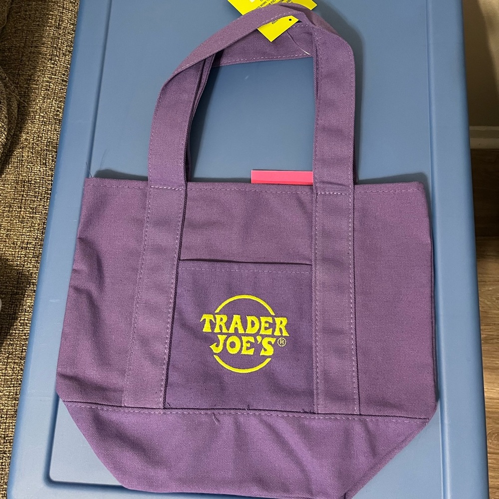 Purple Trader Joe's Halloween Trick or Treat Reusable Tote Bag